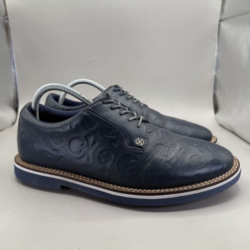 G/FORE Debossed Gallivanter Golf Shoes Mens Size 9 Navy Spikeless Skulls